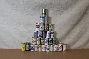 lot 81 image: Collection of 23 Vintage Beer Cans Assorted Brands