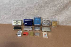 lot 85 image: Collection of Vintage Cigarette Cases, Match Holders, and Lighters