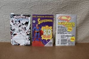 lot 90 image: Collection of 3 Superman Comic Books Featuring 3-D Adventure and Wedding Album