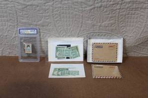 lot 99 image: Collection of Vintage Stamps and Airmail Envelopes Including Graded 1964 Beatles Stamp