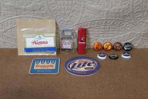 lot 108 image: Vintage Beer Memorabilia Lot with Coasters, Bottle Caps, Opener, and Labels