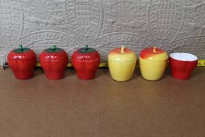 lot 115 image: Vintage Fruit-Themed Ceramic Containers and Collectible Childrens Mugs Set