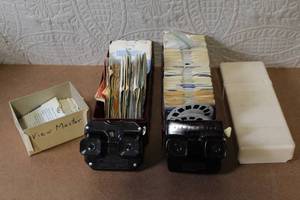 lot 135 image: Vintage View-Master Stereoscope Viewers and Large Reel Collection