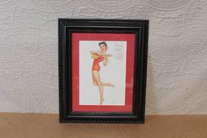 lot B-164 image: 1946 November Varga Pin-Up Girl Calendar Print in Framed Display