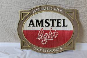 lot 265 image: 1989 Amstel Light Imported Bier Vintage Wall Plaque Sign
