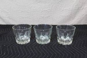lot 278 image: Set of 3 Cut Glass Whiskey Tumblers