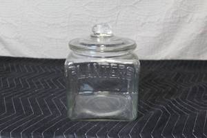 lot 284 image: Vintage Planters Glass Counter Jar with Lid