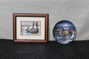 lot C-286 image: Terry Redlin Framed Print and Collectible Plate Set