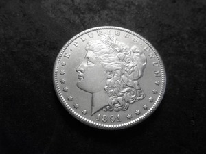 lot 28 image: 1891 S Morgan Silver Dollar
