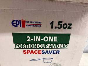 lot 350 image: 4x 50ct Sleeves 2-in-one 1.5oz Portion Cup & Attached Lid