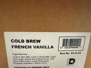 lot 25 image: 1 Liter Cold Brew French Vanilla Coffee-Shelf Stable