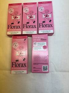 lot 65 image: 5x 5-0.17oz Vials Florax Liquid Probiotic