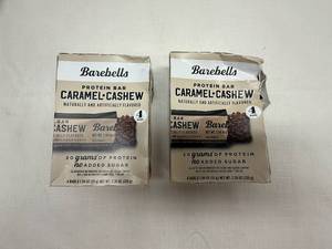 lot 70 image: 2xBarebells Protein Bars Caramel Cashew