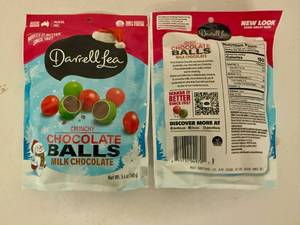 lot 225 image: 6x 5.6oz Crunchy Chocolate Balls-Darrella Lea Milk Chocolate