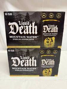lot 398 image: 2x 6pk Liquid Death Water-Sparkling Mountain Water