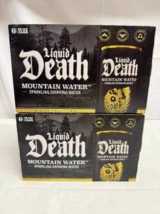 lot 400 image: 2x 6pk Liquid Death Water-Sparkling Mountain Water
