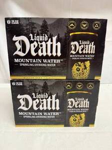 lot 402 image: 2x 6pk Liquid Death Water-Sparkling Mountain Water