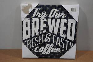 lot 129 image: Brewed Coffee Canvas Sign