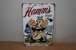 lot 172 image: Novelty Hamms Beer Metal Sign - Twins