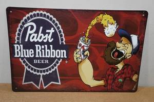 lot 173 image: Novelty Pabst Blue Ribbon Metal Sign - Popeye