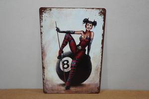 lot 179 image: Novelty Pool Girl Metal Sign