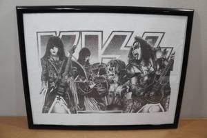 lot 204 image: Framed KISS Sketch