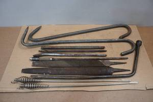 lot 244 image: Assorted Pry Bars, Hooks, Files, and Lug Wrench
