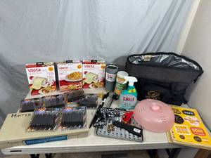 lot 29 image: Assorted New and Used Household Items, Cooler, Cleaning, Etc