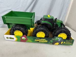 lot 39 image: New John Deere Kids Monster Treads Tractor with Trailer
