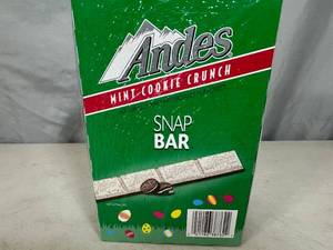 lot 43 image: New Case of 24 Andes Mint Cookie Crunch Snap Bars