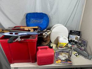lot 65 image: Sorel Snow Boots, Garage Items, Saws, Tools, Etc