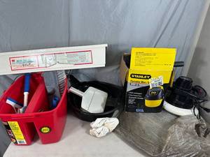 lot 66 image: Portable Vac, Orbital Buffer, Window Washing Stuff, Drain Snake, and More