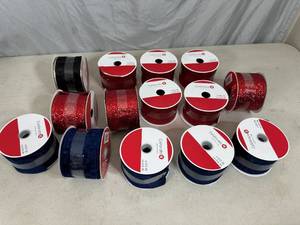 lot 92 image: 19 New Rolls of Decorative Wired Ribbon - $246 retail