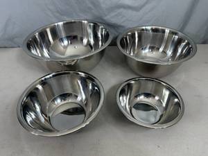 lot 144 image: 4 New Bene Casa Stainless Steel Mixing Bowls