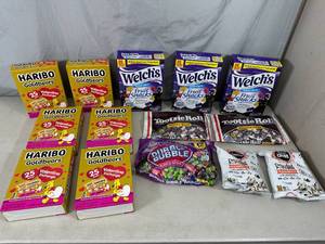 lot 180 image: Assorted Candy, Fruit Snacks, Tootsie Rolls, Popcorn, and More
