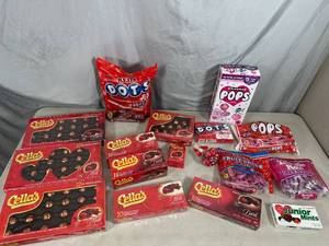 lot 210 image: Assorted Candy, Chocolate Cherries, Dots, Tootsie Pops, Junior Mints, and More