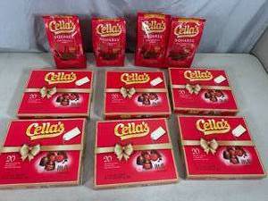 lot 234 image: Cellas Chocolate Covered Cherries and Milk Chocolate Cherry Squares