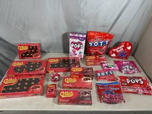 lot 275 image: Assorted Candy, Dots, Chocolate Cherries, Tootsie Pops, Fruit Chews, and More