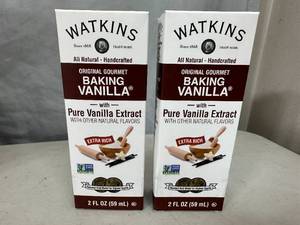 lot 115 image: 2 New Bottles of Watkins Baking Vanilla