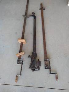 lot 26 image: Vintage Wood Clamps & Unknown Vintage Metal Part