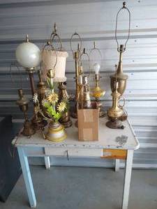 lot 37 image: Large Lot of Vintage Lamps & Table