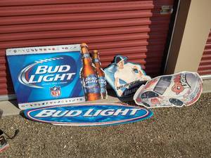 lot 49 image: (4) Metal Budweiser Signs