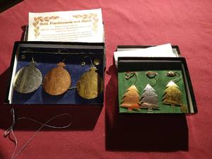 lot 91 image: (2) Sets of Badman Designs Limited Edition Christmas Ornaments - 1997 & 1998