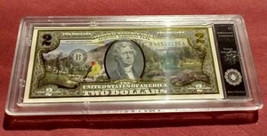 lot 92 image: Beautiful Slabbed Painted Uncirculated $2 Note
