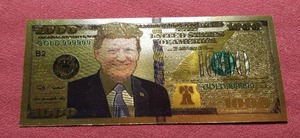 lot 100 image: Collectible Gold Foil Donald Trump Note