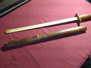 lot 117 image: Wooden Japanese Training Sword