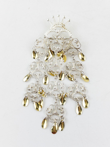 Norwegian 830S Solje Brooch with Dangle Spoon TeardropsÂ 