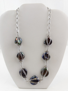 lot 10 image: Sterling Silver Necklace with Baroque Abalone Pearls