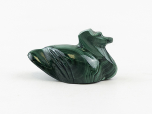 lot 16 image: Green Malachite Stone Carved Duck Figurine