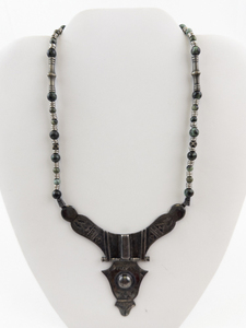 lot 23 image: Sterling Silver Necklace with Beads and Ornate Pendant